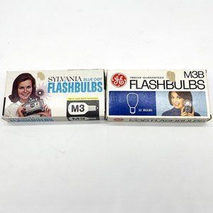 Vtg GE M3B Power Mite Camera Flash Bulbs-12-Sylvania‎ Blue Dot M3 Flashbulbs-7